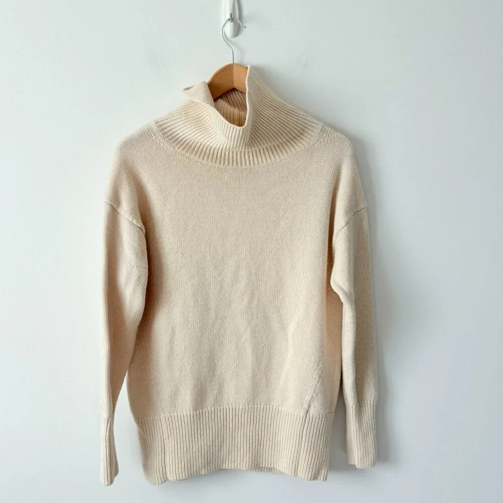 Aritzia Babaton Nicolas Wool & Cashmere Knit Sweater Ivory Cream Size XS - Picture 2 of 5